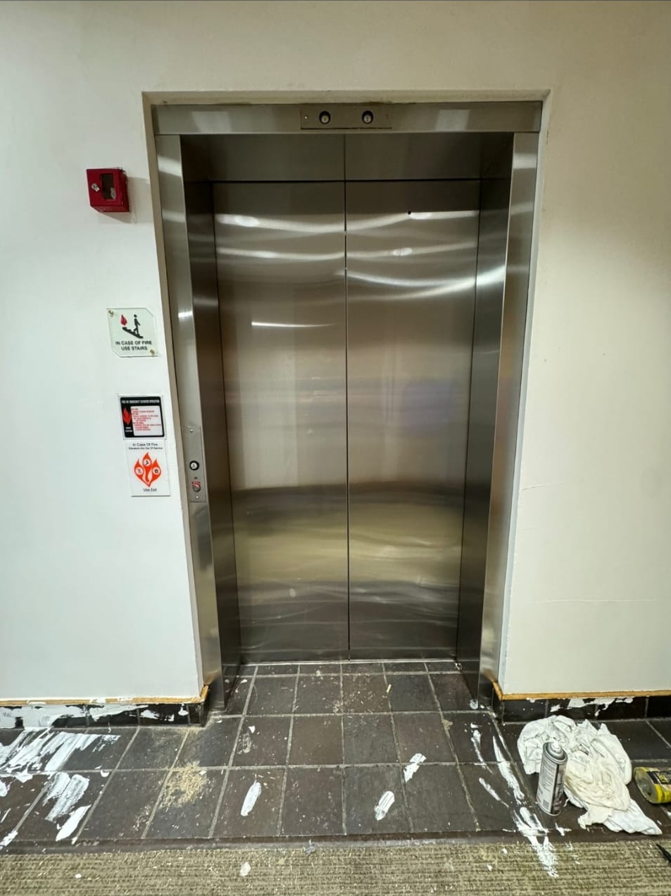 Luxury elevator cab interior showcasing premium materials and LED lighting
